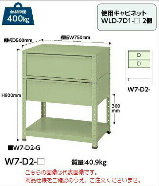 【ポイント5倍】【直送品】 山金工業 ワゴン W7-D2-IV 【大型】