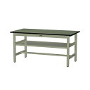 【直送品】 山金工業 ワークテーブル500シリーズ 固定式 中間全面棚板付 SJR-1575S2-GG 【大型】