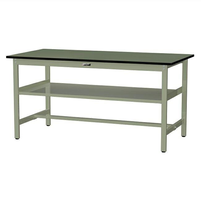 【ポイント5倍】【直送品】 山金工業 ワークテーブル500シリーズ 固定式 中間全面棚板付 SJRH-1890S2-GG 【大型】