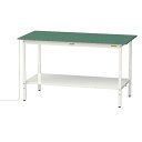 【直送品】 山金工業 ワークテーブル150シリーズ 導電性ゴムマット貼りタイプ 固定式 全面棚板付 SUPEAH-1890TT-WW 【大型】