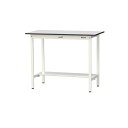 【直送品】 山金工業 ワークテーブル150シリーズ 固定式 半面棚板付 RoHS2指令対応 塩ビシート天板 SURH-1260T-GYW 【大型】