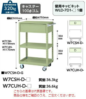 【ポイント10倍】【直送品】 山金工業 スペシャルワゴン W7CUH-D-IV 【法人向け、個人宅配送不可】 【大型】