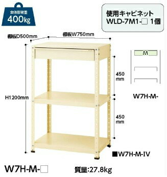 【直送品】 山金工業 ワゴン W7H-M-IV 【法人向け、個人宅配送不可】 【大型】