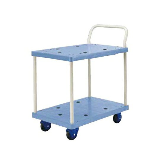 《仕様》●最大積載量：150kg●車体寸法：710x455mm●床面高さ：146mm●押手高さ：880mm●棚間隔：475mm●使用車輪：100φ●自重：11.5kg《特長》●2段式片袖仕様です。【配送料について】●こちらの商品はお届け先により配送料が異なります。●また、荷降ろしの為フォークリフト等の設備が必要な場合がございます。●ご注文後にメールにてご案内させて頂きます。※事前にお問合せ頂いても構いません。【お支払い方法について】●こちらの商品はメーカーからの直送となります。代金引換のお支払い方法はご利用になれません。●代金引換にてご注文頂いた場合はご注文をキャンセルとさせて頂く場合がございますので予めご了承下さいませ。《仕様》●最大積載量：150kg●車体寸法：710x455mm●床面高さ：146mm●押手高さ：880mm●棚間隔：475mm●使用車輪：100φ●自重：11.5kg《特長》●2段式片袖仕様です。