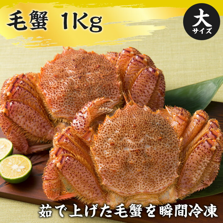 毛蟹 大サイズ 1kg 大サイズ (Lサイズ) 北海道 新鮮 送料無料 ギフト 30代 40代 50代 男性 女性 高級ギフト 健康志向 ヘルシー 父の日 母の日 新鮮 鮮度 お歳暮 お中元 高級