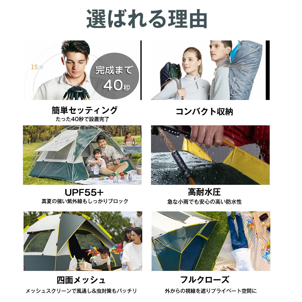 テント ワンタッチテント UVカット ドーム型...の紹介画像3