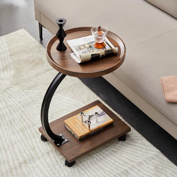 サイドテーブル 長方形/円形 4種類 昇降式 ベッドテーブル コーヒーテーブル 北欧 組立簡単 リビングテーブル 介護テーブル ソファテーブル