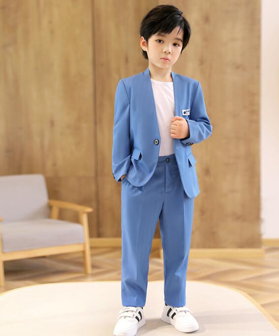 男の子スーツ 春秋スーツセット　紳士服 子供スーツセットアップ 男子の礼服　カジュアル イベント　司会者 コート＋パンツ2点セット演奏会　ピアノ発表会 学園祭 結婚式 入学式 卒業式普段着 子供演出服　90cm　100cm 110cm 120cm 13