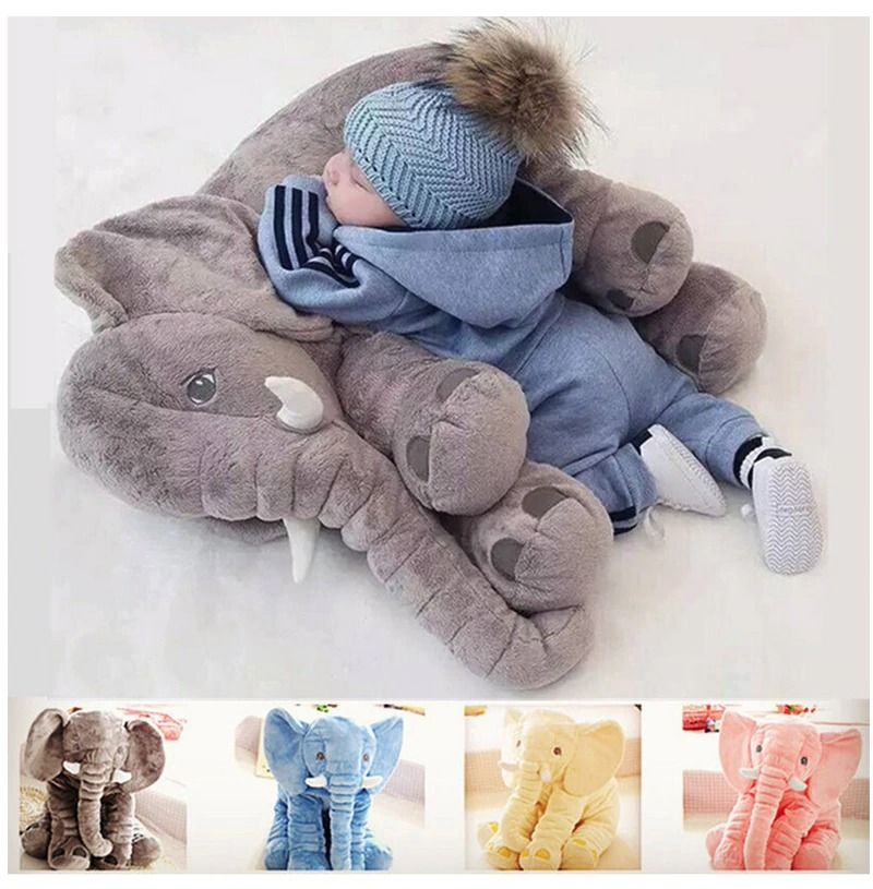 Stuffed Animals, Dolls - 【送料無料】「6Color/2Size」象さんのぬいぐるみ ベビークッション クッション ゾウ お祝い ベビー ギフト 出産祝い ベビー枕 ベッド 洗える 新生児クッション 洗える 寝かしつけクッション ベビークッション マタニティ ギフト