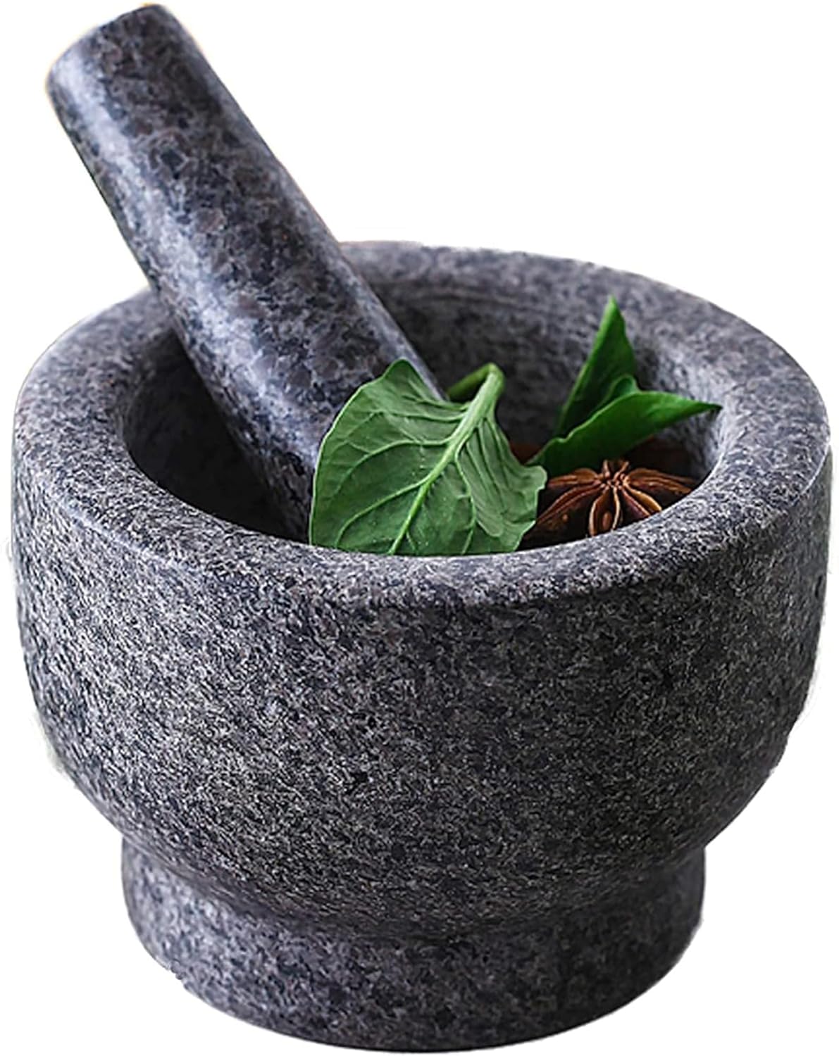 DOUX & FLEURETTEの石臼セット 天然花崗岩 スパイス 石臼 小型 すり鉢 すりこぎ棒 セット 薬研 キッチン用品 健康 安全 乳鉢 料理 香辛料 調味料｜アングル2