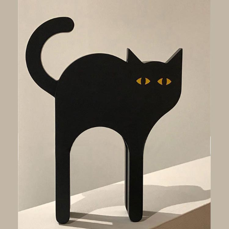 乐天商城 - 送料無料 猫 モダン 北欧 黒猫 インテリア 工芸品 置物 アート 木製 おしゃれ シンプル かわいい オブジェ 装飾品 彫刻 韓国 黒 キャット オーナメント 置き物 ねこ ネコ 黒猫 飾り 雑貨 プレゼント