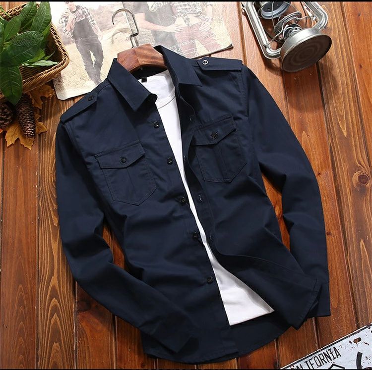 男性流行服飾 - 【送料無料】ミリタリーシャツ メンズ 無地 長袖シャツ カジュアルシャツ シャツジャケット トップス おしゃれ 綿100％ ミリタリー シャツ ジャケット ワークシャツ アメカジ メンズファッション 大きいサイズ 作業服 普段着 農作業 釣り 山登り 秋 秋服 春 春服
