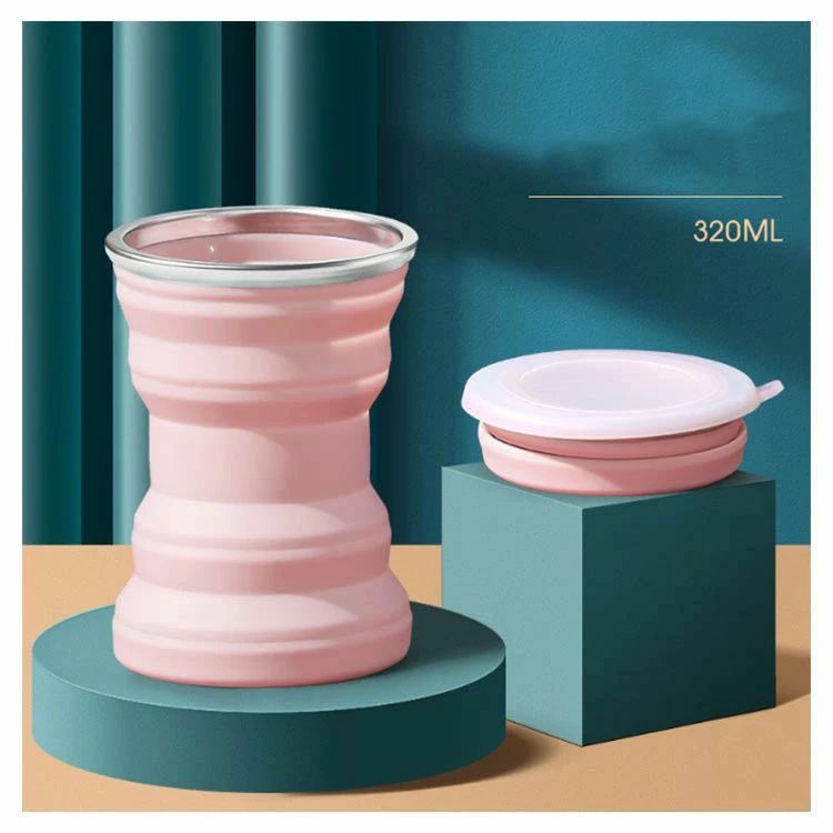 カップ 折りたたみ シリコン 蓋付き 320ml 350ml 2タイプ 折り畳み ソフトカップ キャンプ アウトドア コップ ポケットカップ 持ち運び 携帯コップ 伸縮 お釣り 登山 ポータブルカップ 旅行 送料無料 doux-fleurette-10021991 DOUX & FLEURETTE サンプル画像3