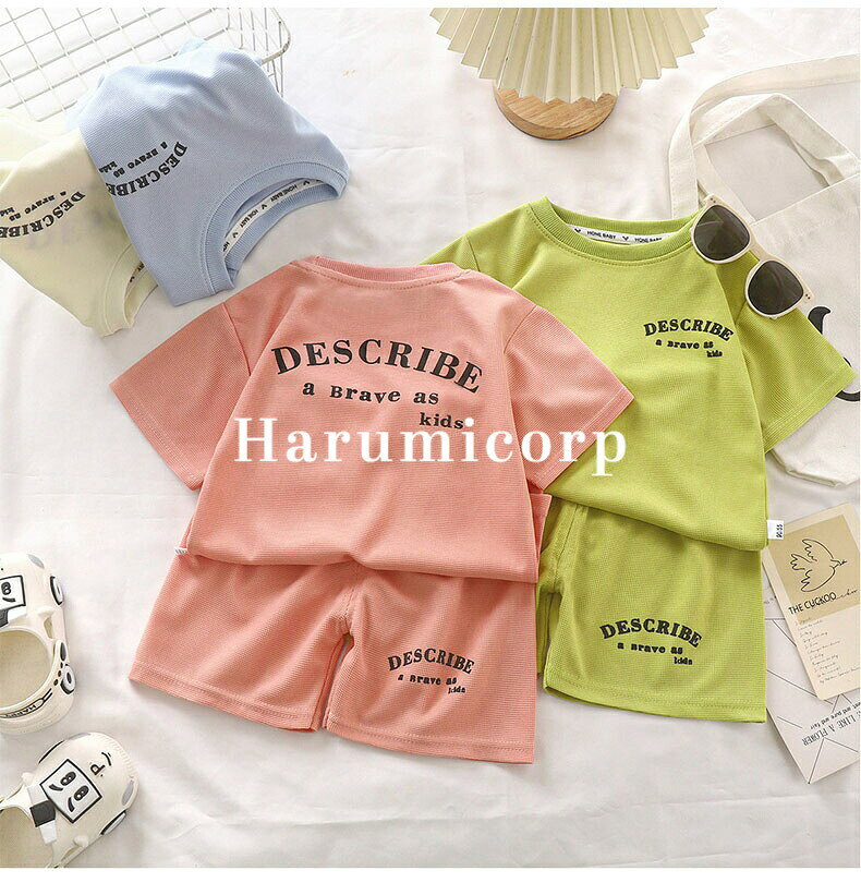 セットアップ キッズ 夏 子供服 女の子男の子 tシャツ 半袖 ショートパンツ ジュニア おしゃれ 可愛い ベビー服 上下セット スポーツ 赤ちゃん トップス ボ 半ズボン 誕生日 プレゼント 幼稚園 小学生 140cm 130 120 - 2