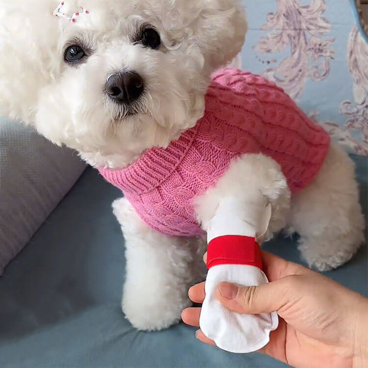DOUX & FLEURETTEの犬の靴 使い捨て 犬のシューズ 60個セット ドッグブーツ 不織布 柔らかい 犬用靴下 犬靴下 ペット 足 カバー 靴 カバー 散歩 防塵 防水 ペット靴 肉球保護 足保護 汚れ防止 使い捨てブーツ ケガ防止 保護シューズ ペットグッズ 犬 滑り止め｜アングル3