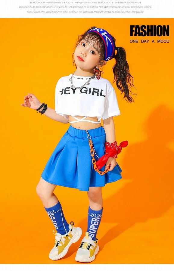 Rakuten - スカート 衣装 チアダンス ガールズ ヒップホップ ダンス衣装 K-POP 韓国 8色 青 オレンジ 黄緑 黄色 紫 赤 ピンク 白