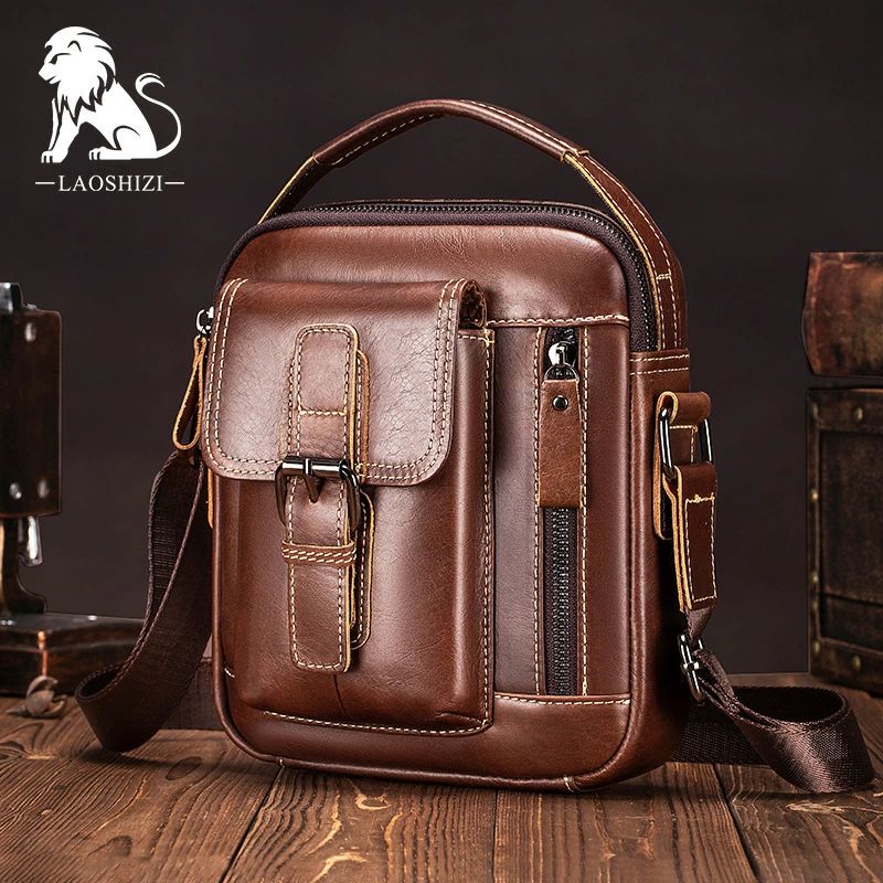 牛革 メンズ ショルダーバッグ ミニサイズ 斜め掛け 手提げ ・古 休・ 斜挿バッグ