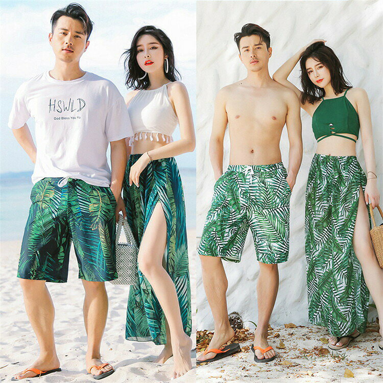 Green Swimsuits, Couple Swimsuits, Women's and Men's Swimsuits, Body-Shaping Swimwear, Floral Padded Swimsuits, Men's Beach Pants, Surf Pants, Swimwear, for Men and Women, Hot Springs, Honeymoon, Overseas Travel, Summer Swimwear, Body Shaping Swimsuit 2