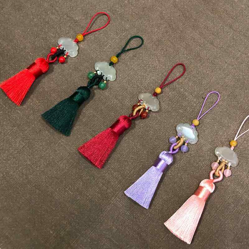 Other - タッセル フリンジ キーホルダー アクセサリー ストラップ 中国風 ペンダント キーチェーン 携帯電話 レッド ピンク グリーン