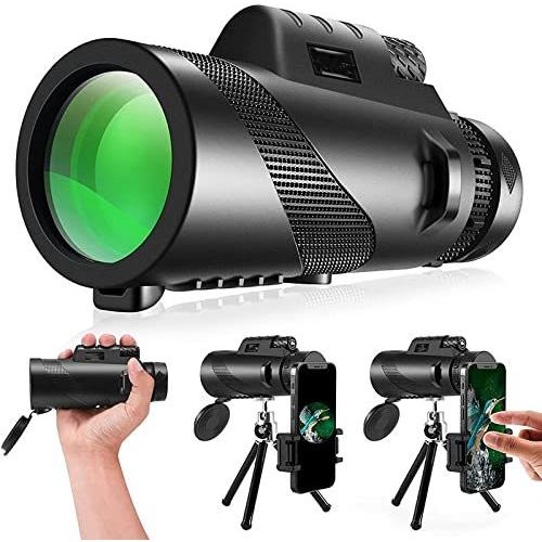 高倍率レンズ 単眼鏡レンズは広視野を備え、鮮明でくっきりした視界を楽しめます。また光学多層?膜コーティン（FMC）が施されており、高い光通過率と明るさでコンサートなどの薄暗めの会場でも立体的で明るい視野が広がり、はっきりと見えます。夕暮れにも曇りと霧や暗いの日にもいい効果を送ります。 100mm対物レンズは広い視野、遠くの風景や動物をはっきりと見えて、 明るく安定したバードウォッチング画像を撮影するのに理想的な倍率です。 高品質B K4プリズムとFMC多層グリーンフィルム 単眼鏡は、高品質の素材、全光学式FMC多層グリーンフィルムでできており、B K-4プリズムでコーティングされています。 FMC多層グリーンペイントは透明で明るく、99.8％の光透過率、透明度、高い彩度を備えています。 B K4プリズムを使用することで、位相シフト現象を解消し、レンズの透過率が高く、鮮明な画像が得られます。この単眼望遠鏡は防曇コーティングとOリングで密閉された光学素子が採用されており、湿気、ほこり、汚れを防ぎ、レンズが常に透明になり、様々な天気や場合でも対応しています。メーカー希望小売価格はメーカーサイトに基づいて掲載しています