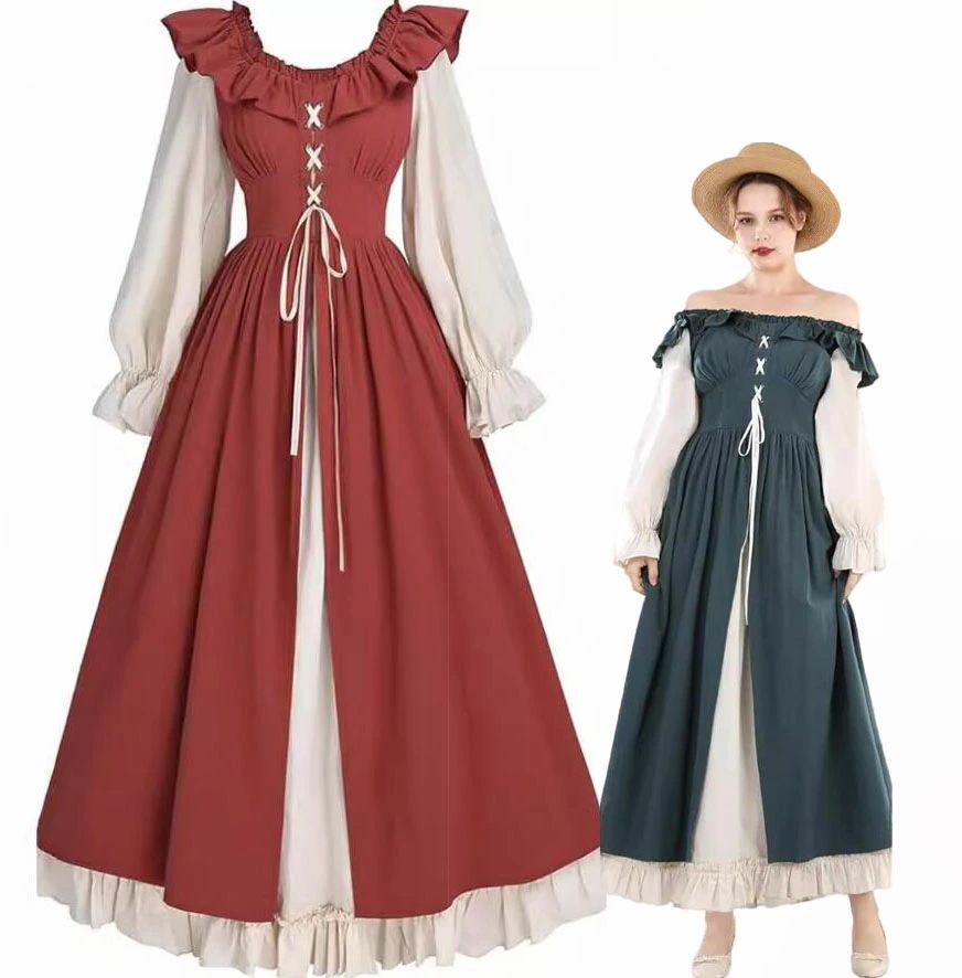 Rakuten - ワンピース ロング丈 中世 ヨーロッパ風 復古風 西洋 ステージ衣装 舞台服 変装 仮装 ハロウィン衣装 パーティー イベント コスチューム 学園祭 文化祭
