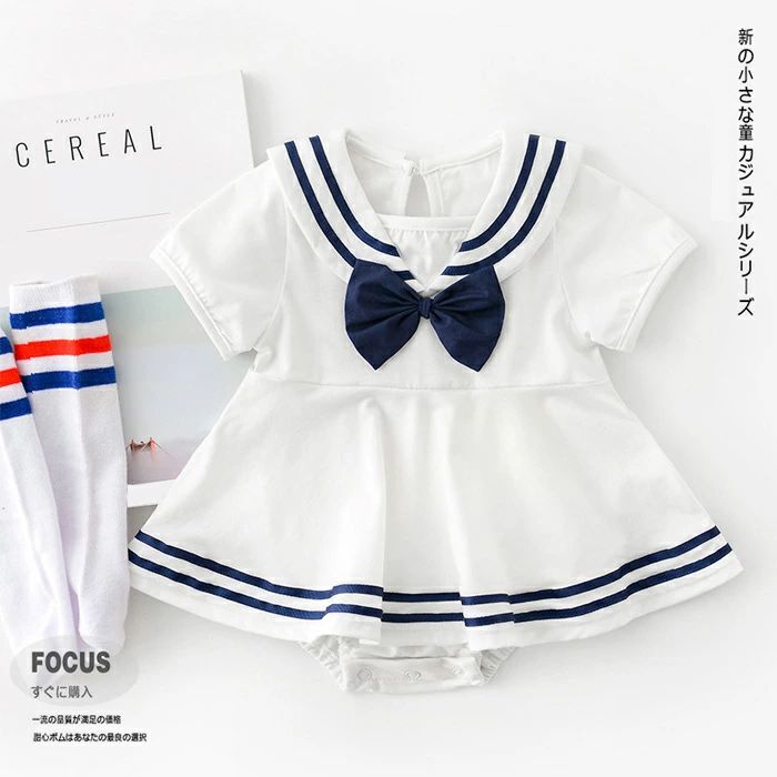【送料無料】ベビー服 ワンピース マリン風 セーラー服 ロンパース 女の子 ベビー服 カバーオール セーラー服 マリン風 オーバーオール 可愛いベビー服 お誕生日 プレゼント 出産お祝い 半袖ワンピース 乳幼児 ギフト 退院 撮影衣装 晴れ着 お宮参り お披露目 出産祝い