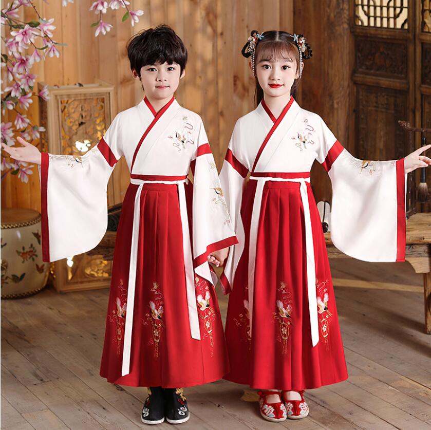 Rakuten - 子供中華服 中華コスプレ衣装 ユニセックス 女の子 男の子 キッズ ジュニア チャイナ服 上下セットアップ 振袖 可愛い 漢服 唐装 中華衣裳 華流 コスチューム 舞台 ステージ 衣裳 鶴 刺しゅう エスニック 学園祭 イベント 発表会 新年会 舞台衣装 レッド ネイビー110-180cm