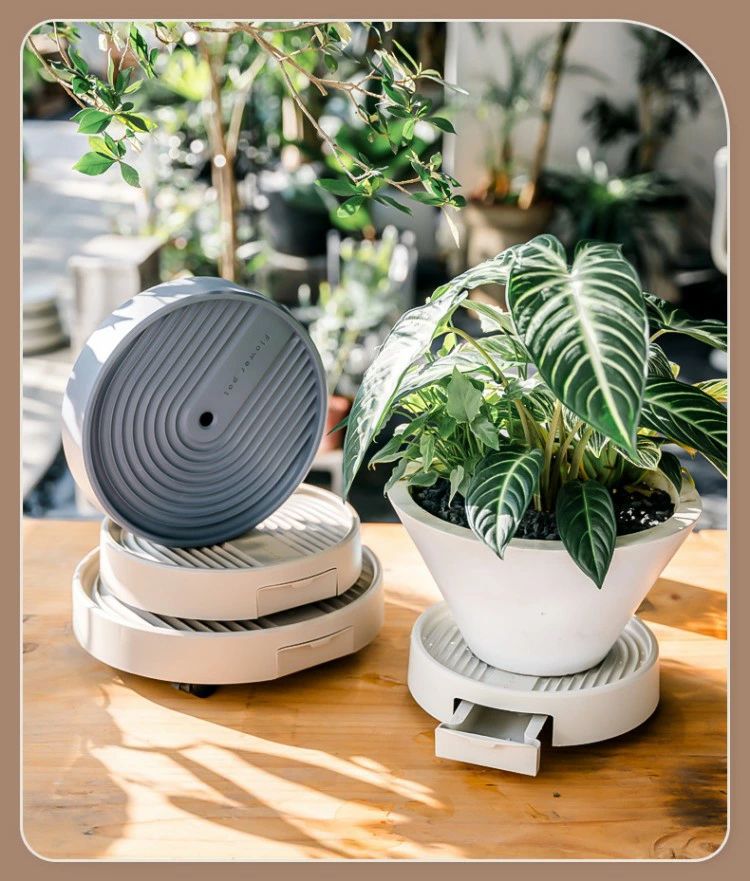 【無料送料】キャスター付き 移動式 植木鉢受け皿 360°自在移動 給水トレー付き 円...