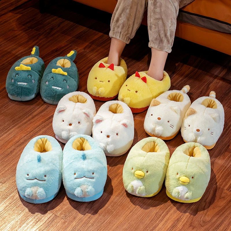 Rakuten - ネコ動物ルームシューズ レディース スリッパ かわいい 室内履き アニマルスリッパ 靴 おもしろい暖かい 秋冬 ふわふわ おしゃれ 滑り止め 洗える