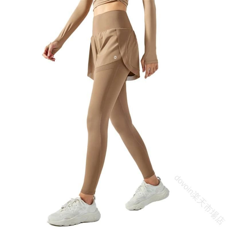 乐天商城 - 吸汗 速乾 レギンス ショート パンツ 付き レディース ストレッチ ランニング ピラティス トレーニング