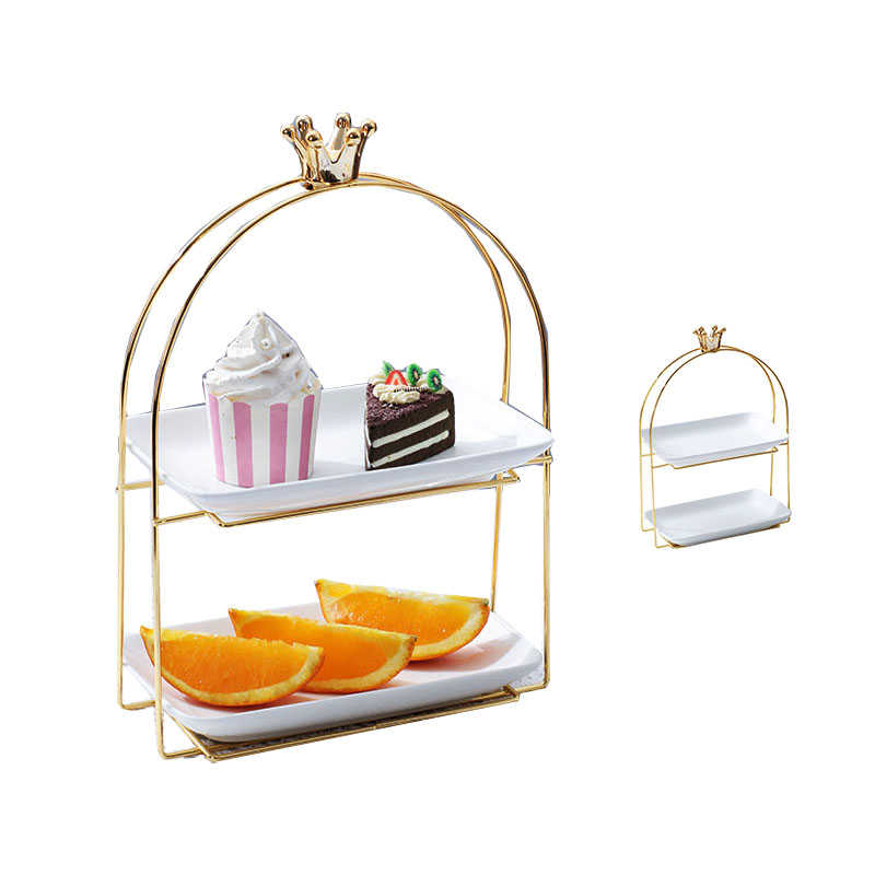 お皿2枚付き プチケーキスタンド 2段 ステンレス アフタヌーンティー スタンド ケーキスタンド パーティー カップケーキスタンド パーティースタンド ティーパーティー クリスマス ケーキ 誕生日会 誕生日 ギフト プレゼント 贈り物