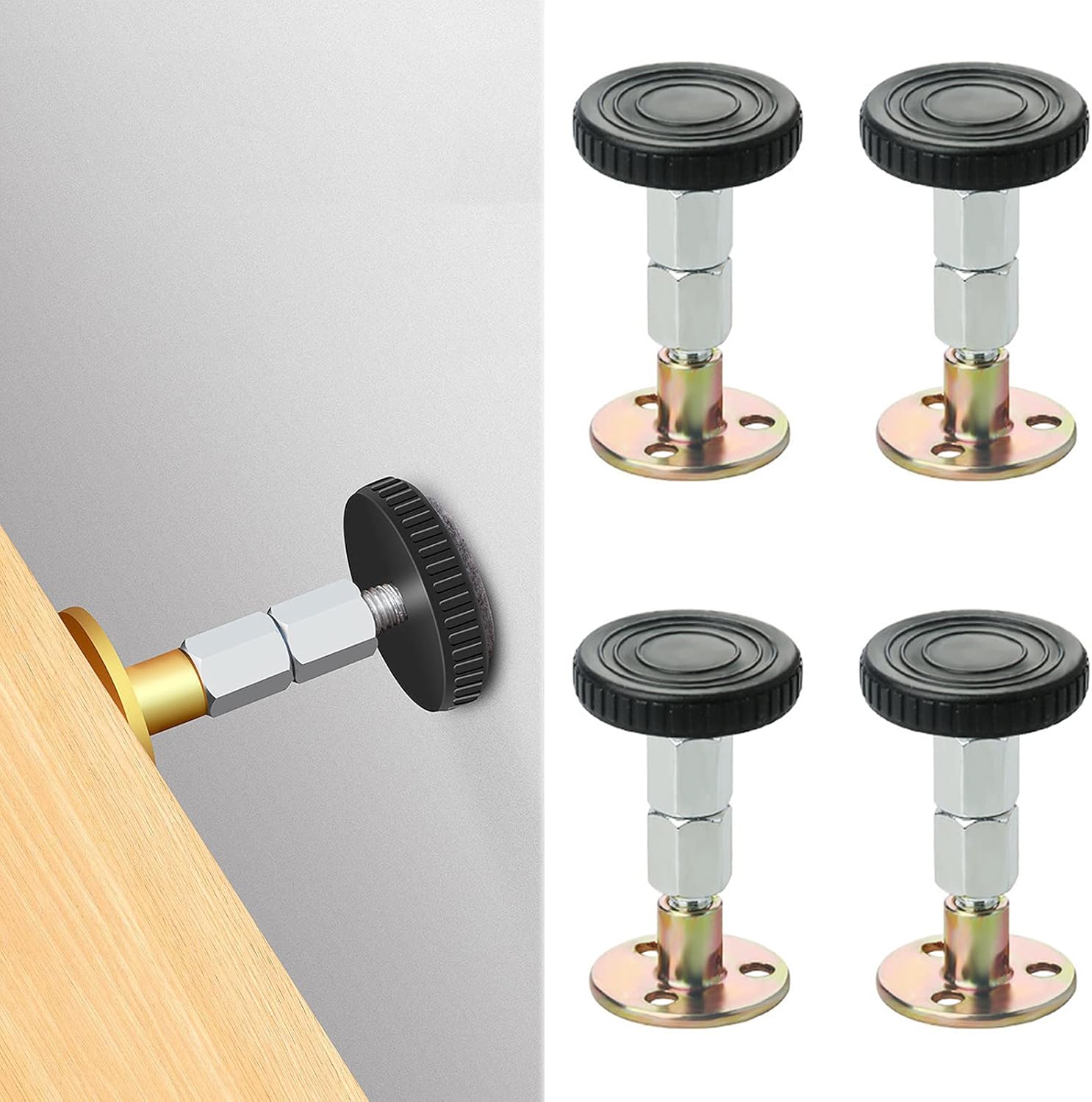 転倒防止突っ張り棒 2本セット 4本セット 家具転倒防止伸縮棒 33-40mm/46-64mm/64-87mm/77-112mm 取付高調整可能 つっぱり棒 防災グッズ 地震対策 保護パッド 強力 両面テープ付き 狭い隙間用 家具固定用 送料無料