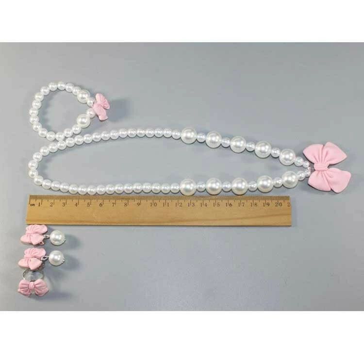 子供 リボン キッズ アクセサリーセット ネックレス ブレスレット イヤリング 指輪...
