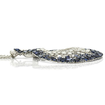 CRIVELLI クリヴェリ ペンダントネックレス サファイア S:9.89ct ダイヤモンド D:5.15ct 50cm K18WG 18金ホワイトゴールド パーティー 社交界 レディース サファイアネックレス サファイヤ【返品可】【中古】