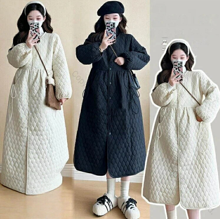 マタニティ 中綿ジャケット レディース 女性用 ロング丈 ダウンコート 厚手 冬 コート妊婦 ダウンジャ..