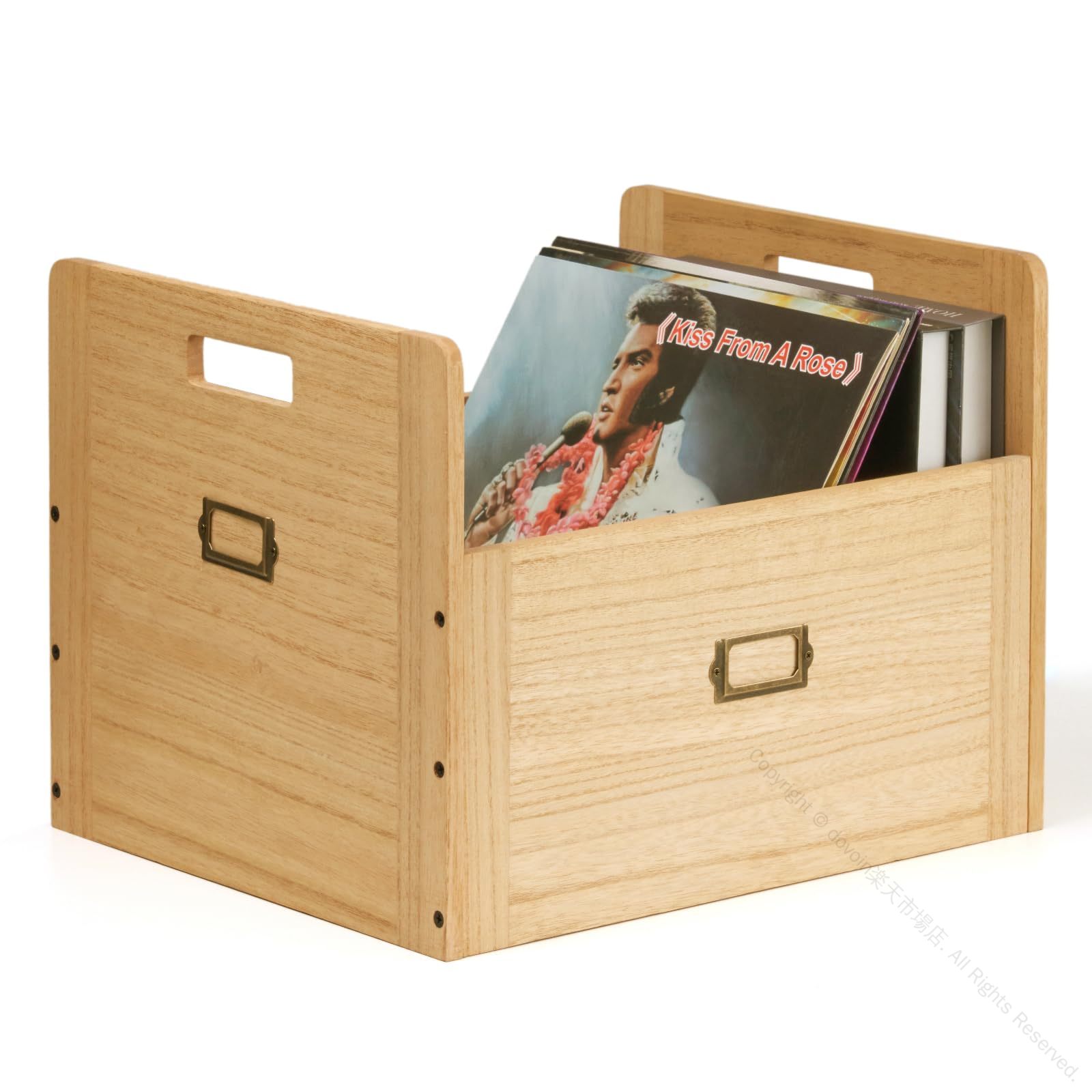 レコードケース LP用 レコードボックス 木製 レコードラック 収納ケース 収納ボックス 組み立て簡単 ナ..