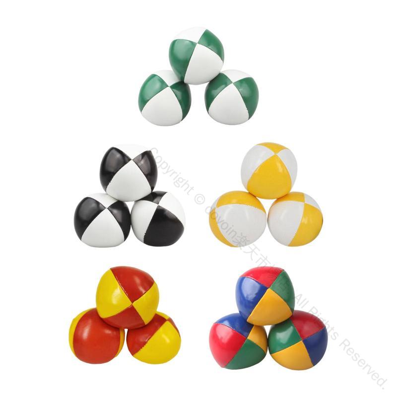 3x ジャグリング ボール セット 耐久性のある色付きトリッキーソフト小道具 収納袋...