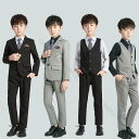 男の子 キッズスーツ 子供スーツ セットアップ ベスト シャツ パンツ ジャケット ネクタイ ストライプ柄 しま模様 子供 フォーマル スーツ ピアノ 発表会 ...