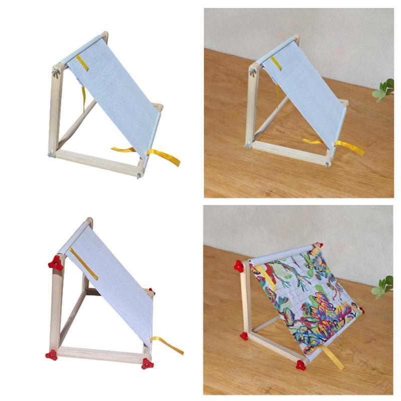 クロスステッチフレームスタンド刺繍フレームスタンドウッド製頑丈なステッチラックテーブルトップ用ソファ横置きクロスステッチフレームホームキルティング用収納ラック