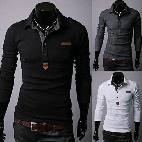 ポロシャツ 長袖 メンズ カジュアルシャツ ボタン付きトップス おしゃれでスタイリッシュなファッショ..