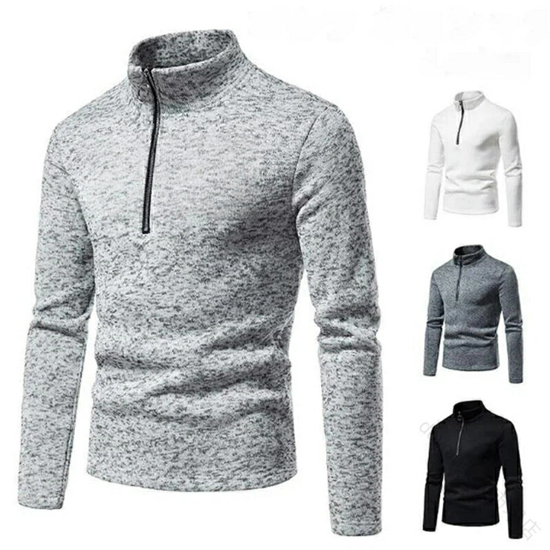 トレーナー メンズ 長袖 ハイネック スウェット ハーフジップ 立ち襟 ゴルフシャツ 大きいサイズ ジッ..
