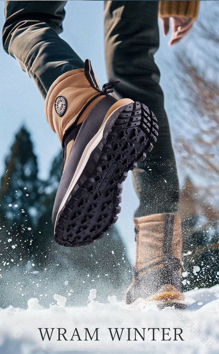 スノーブーツ 冬靴 メンズ 北海道仕様 滑らない ボアブーツ 暖かい 裏起毛 ウインターブーツ 雪靴 裏ボア ショートブーツ 大人用 撥水加工 防滑 防寒 雪遊び 防水 おしゃれ 靴 疲れにくい 旅行 遠足 通勤 通学 防寒ブーツ 滑り止めシューズ 冬用 プレゼントに最適(4.0)