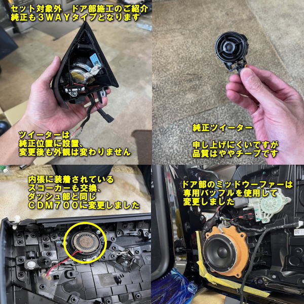 テスラ　モデルY専用インナーバッフルダッシュボード部分3スピーカー分両端＆セン...