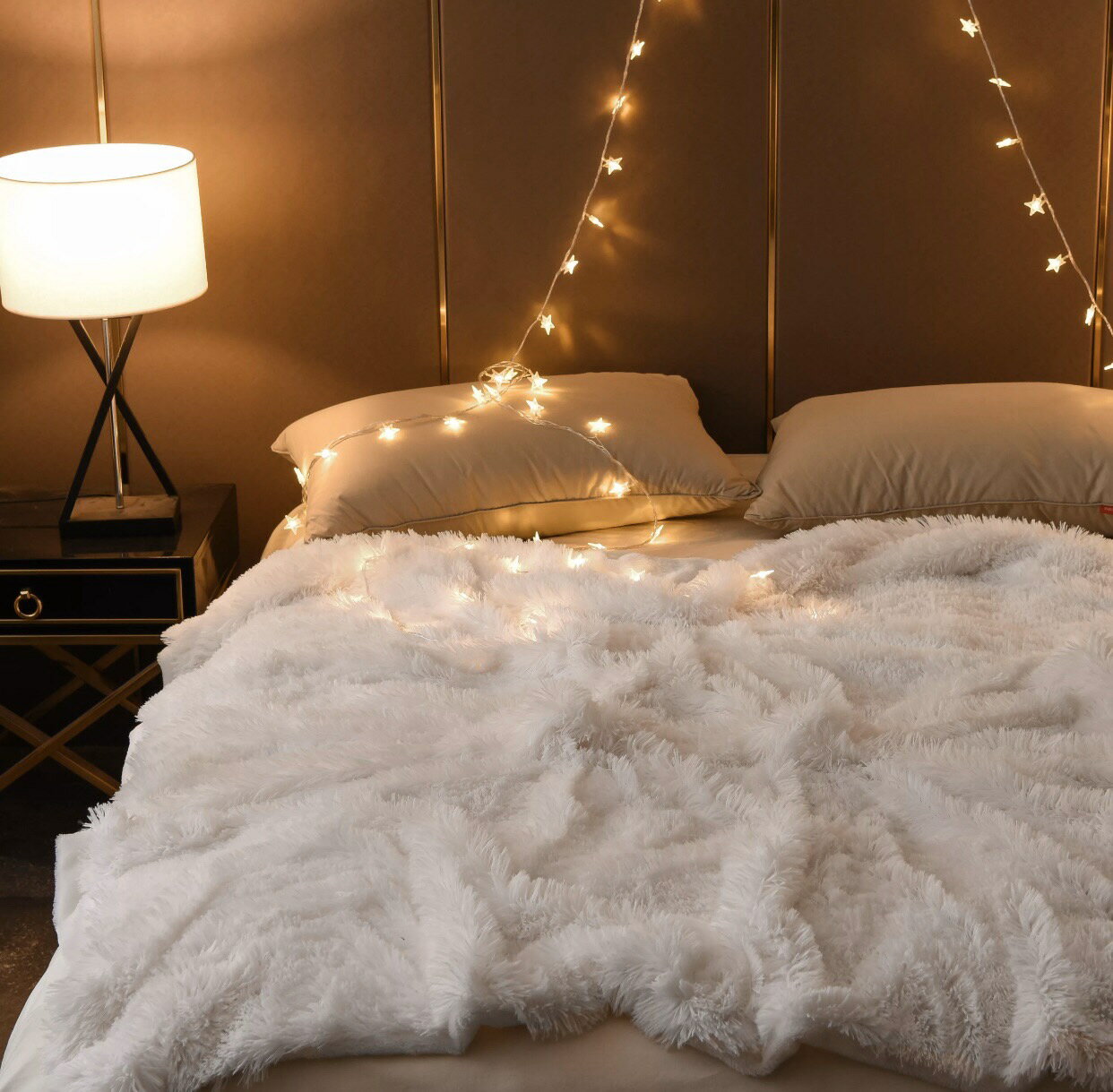 もこもこ☆ふわふわ　可愛い　姫系 ホワイト　洗える　布団カバーのサムネイル