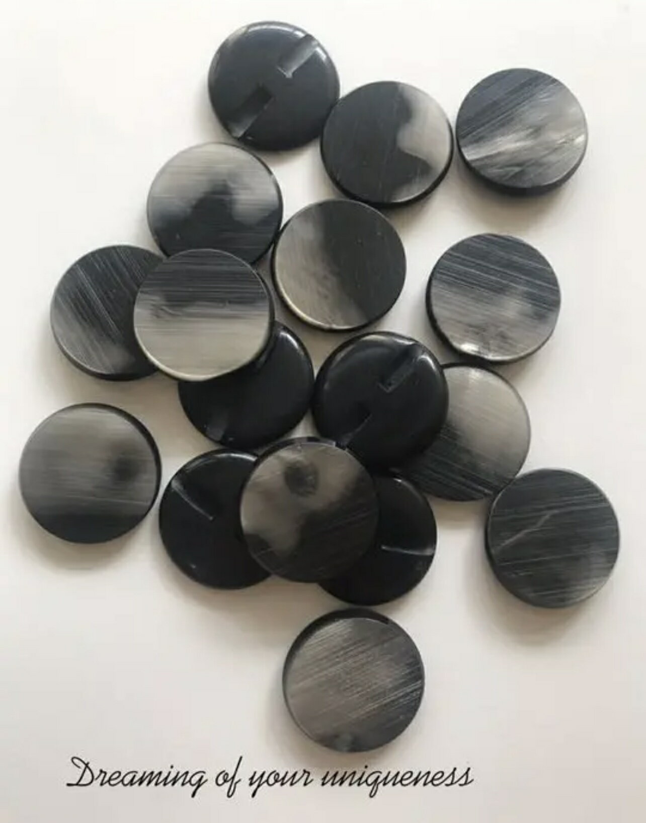 Button - 大きい　黒ボタン　36 個入り 外径25mm 　 #73黒　釦