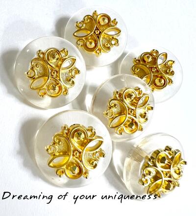 可愛い　デコパーツ　染めれる　透明ボタン　透明　クリアぼたん　サイズ豊富 a033