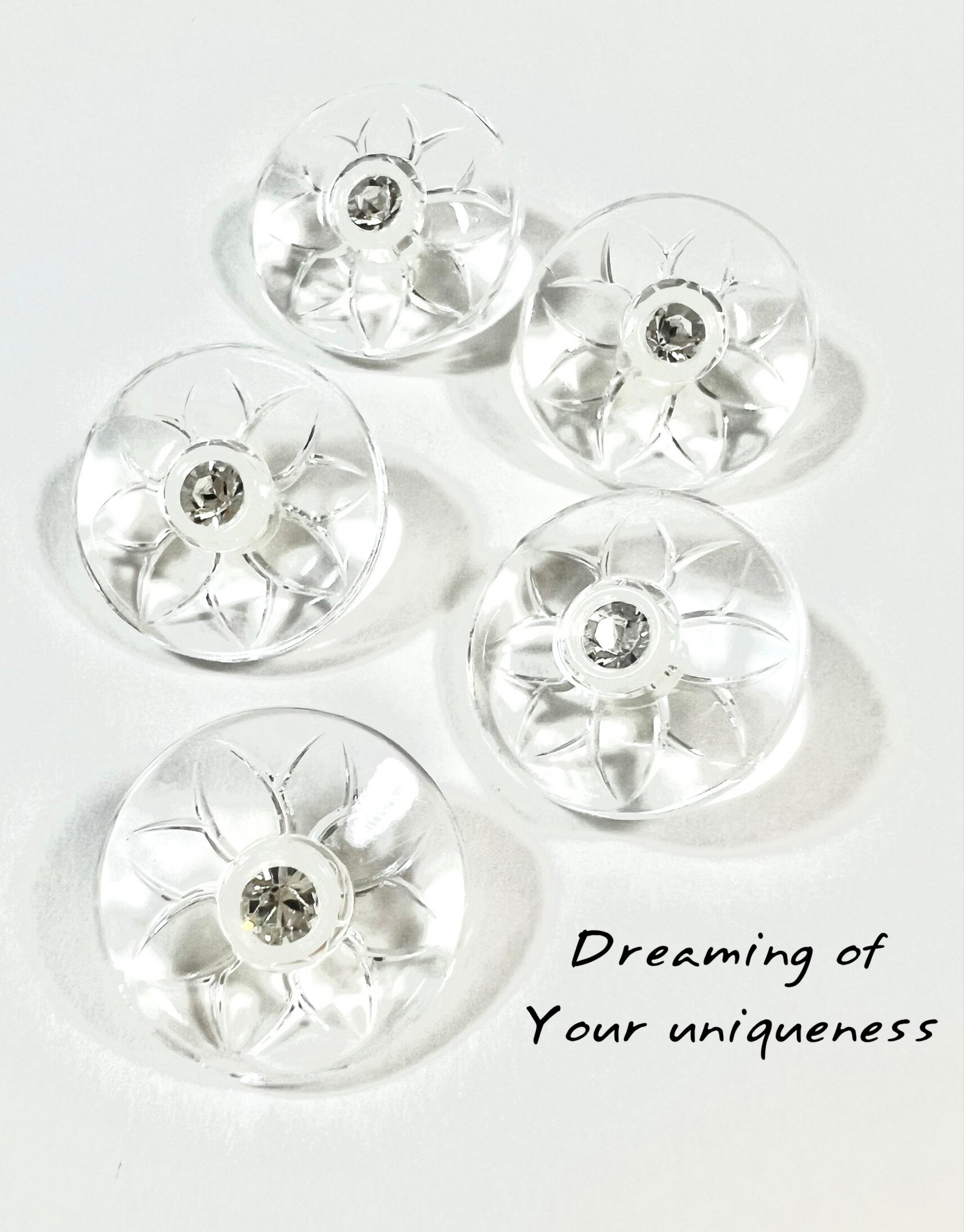 可愛い ジルコニアキラキラボタン 透明ボタン お花ボタン サイズ豊富