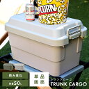 トランクカーゴ 50L スタッキング 頑丈 収納ケース コンテナボックス 蓋付き 屋外 収納ボックス フタ付き 座れる おしゃれ 収納 トランク コンテナ キャンプ アウトドア トレー レジャー テーブル おうちキャンプ キャンプギア グリーン/グレー シンプル 便利 おしゃれ