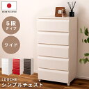 \ 10%OFFクーポンすぐ使える! / 【日本製】 チェスト 5段 ワイド 北欧 たんす タンス 収納ボックス 白 ブラウン クローゼット 組み立て 収納 ほこりが入りにくい 中が見えない 衣装ケース プラスチック 奥行42 オシャレ おしゃれ 脚付き 大容量 推し活