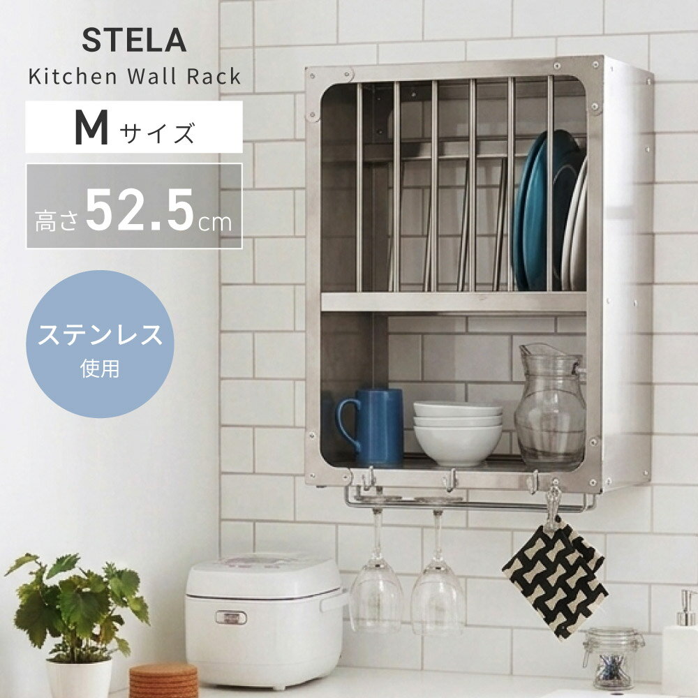 乐天商城 - 水切りラック スパイスラック ステンレス 壁掛け 壁面 食器収納 調味料ラック キッチンラック ワイングラスハンガー 皿立て ディッシュラック ウォールラック おしゃれ ディスプレイ 壁付け コンパクト カフェ バー モダン シルバー